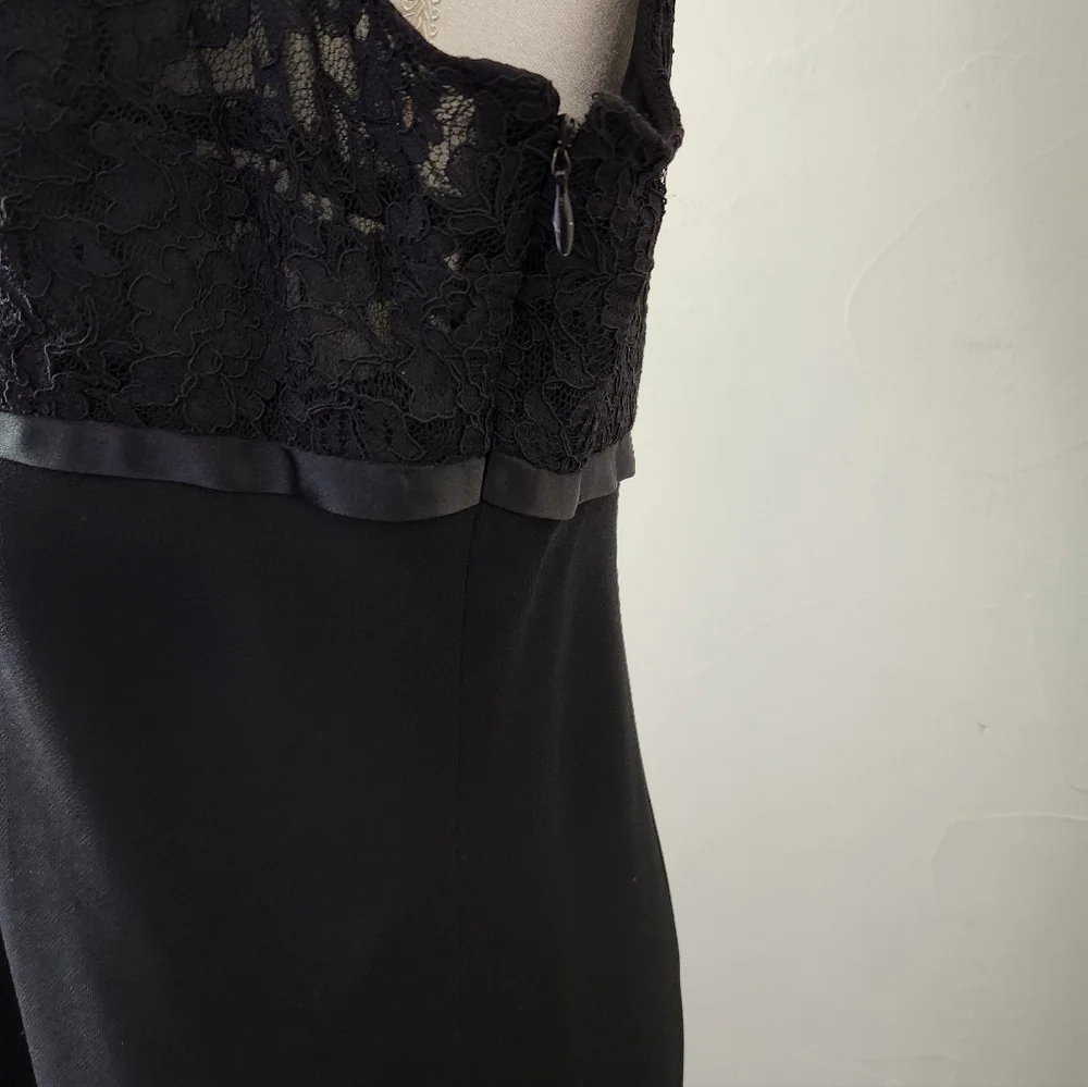 Jones Wear Black Lace-Trim Cocktail Dress - Picture 3 of 7